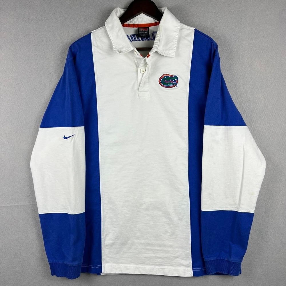 Vintage University of Florida Rugby Style Collared White Longsleeve Shirt XXL